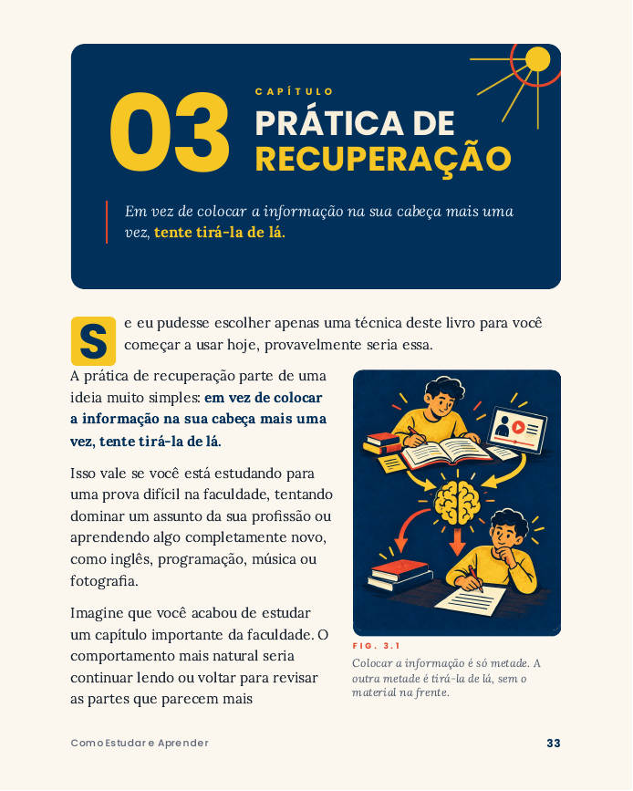 Páginas ilustradas do e-book em leque